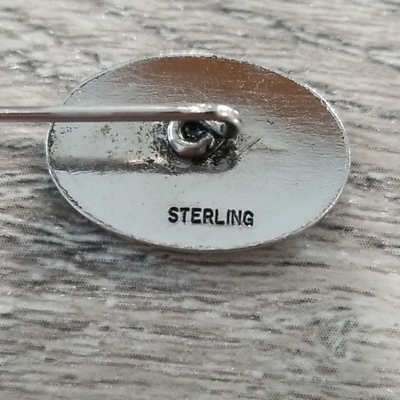 Vintage sterling floral straight pin - Picture 3 of 5